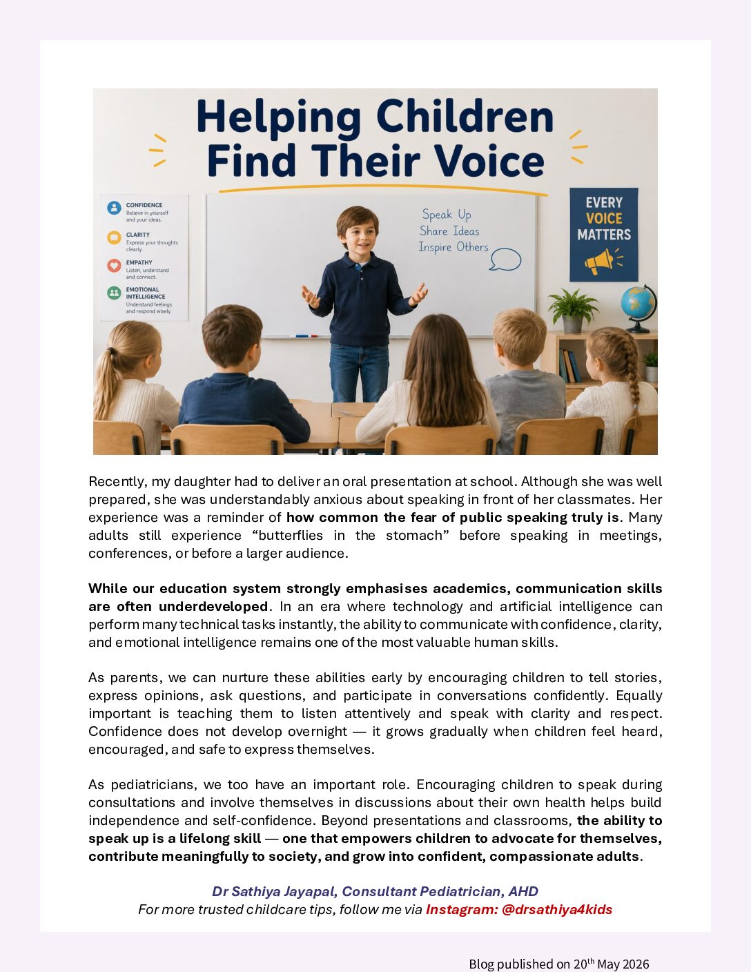 Helping Children Find Their Voice!