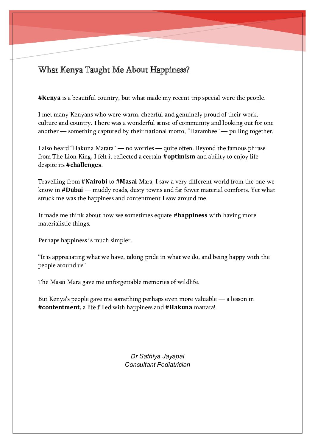 What Kenya Taught Me About Happiness?